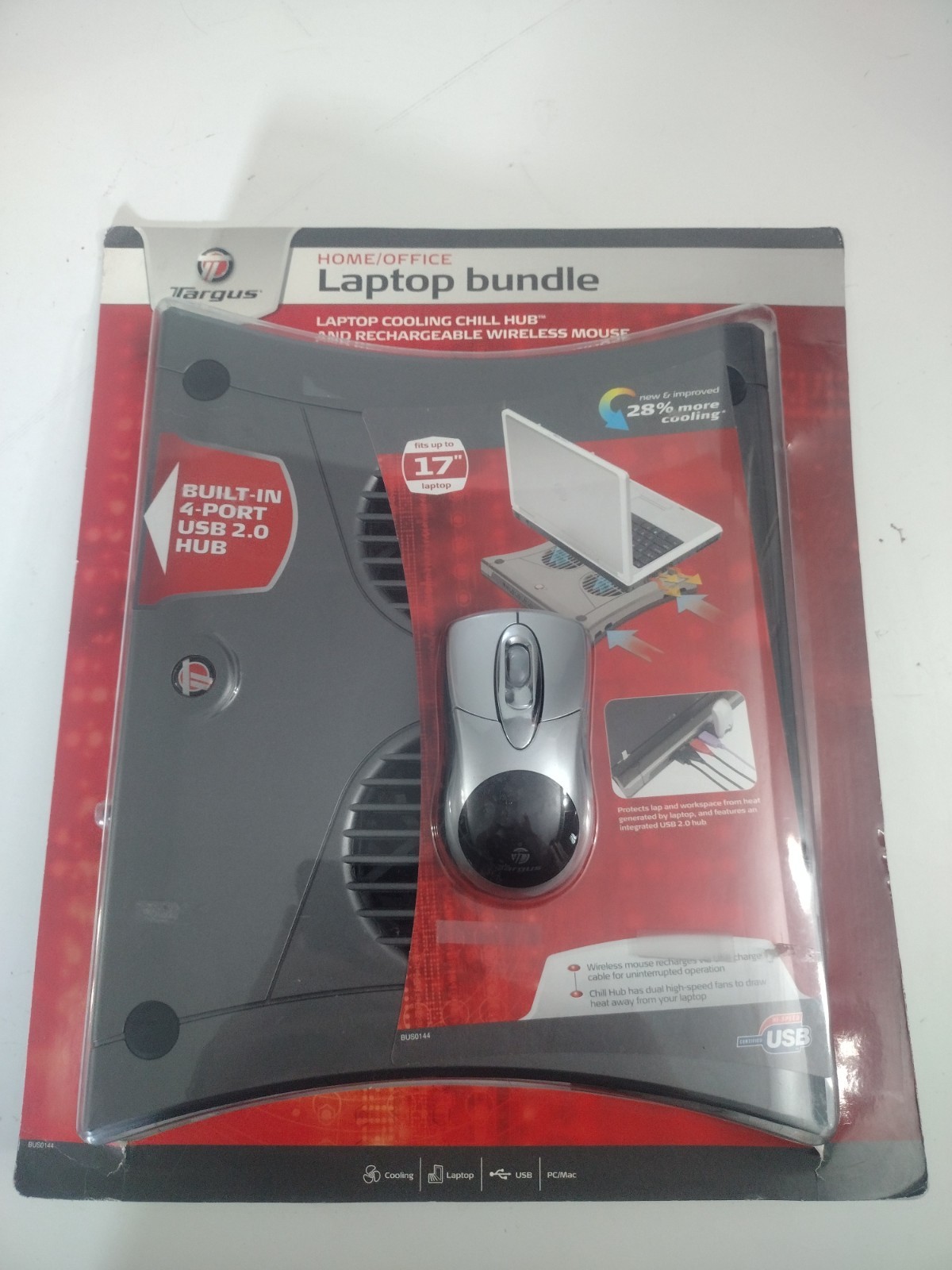 Targus Home Office Laptop Bundle Cooling Chill Hub Wireless Mouse BUS0144 New