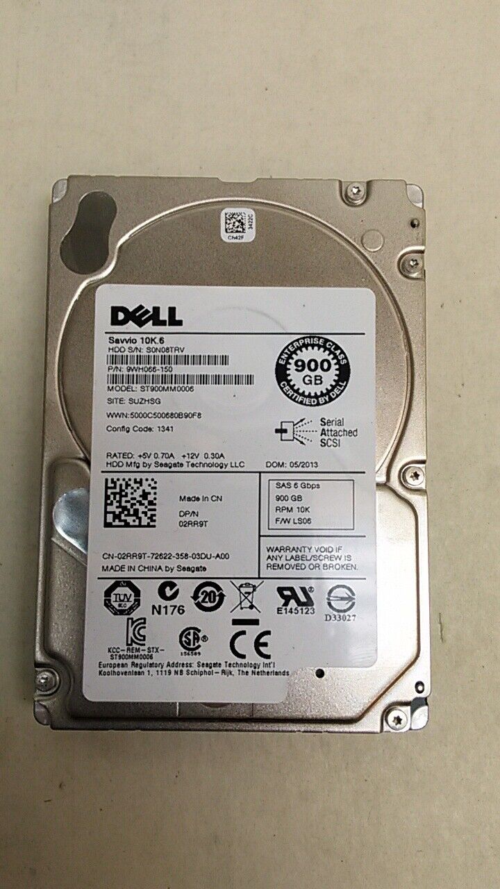 Lot of 2 Seagate Dell ST900MM0006 900 GB 2.5 in SAS 2 Enterprise Hard Drive
