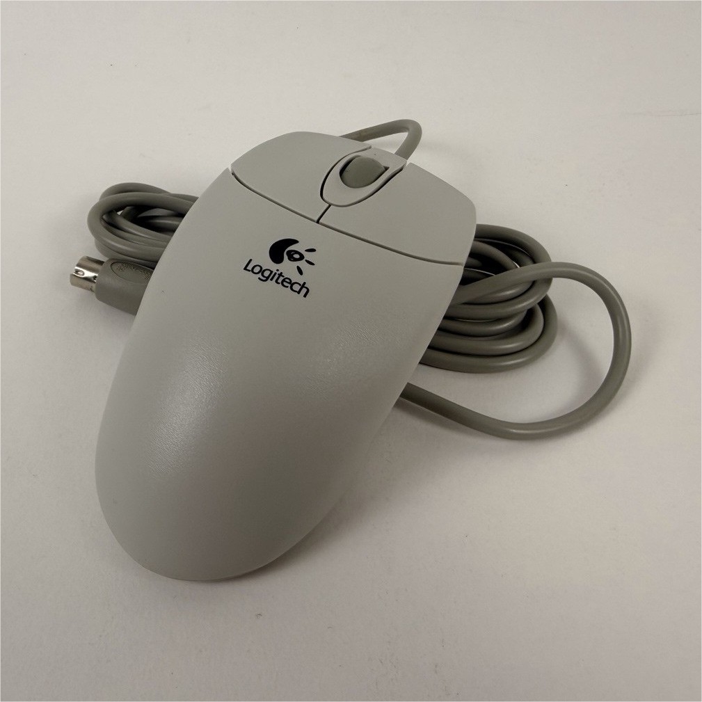 Vintage Logitech M-S48 PS/2 Mechanical Ball Mouse NOS Open Box Tested OEM