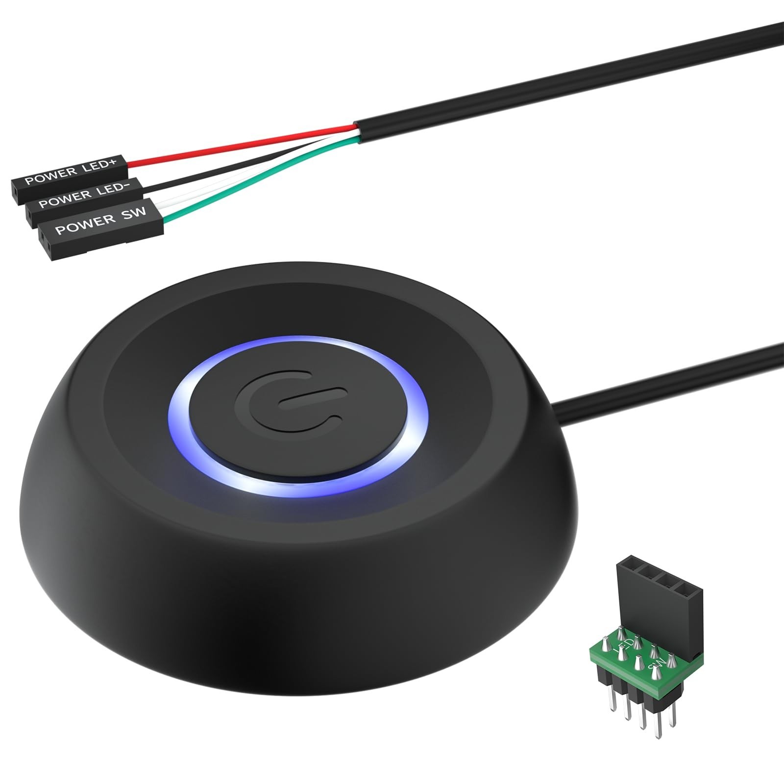 PC Power Button External Switch with LED for Desktop Computer Motherboard