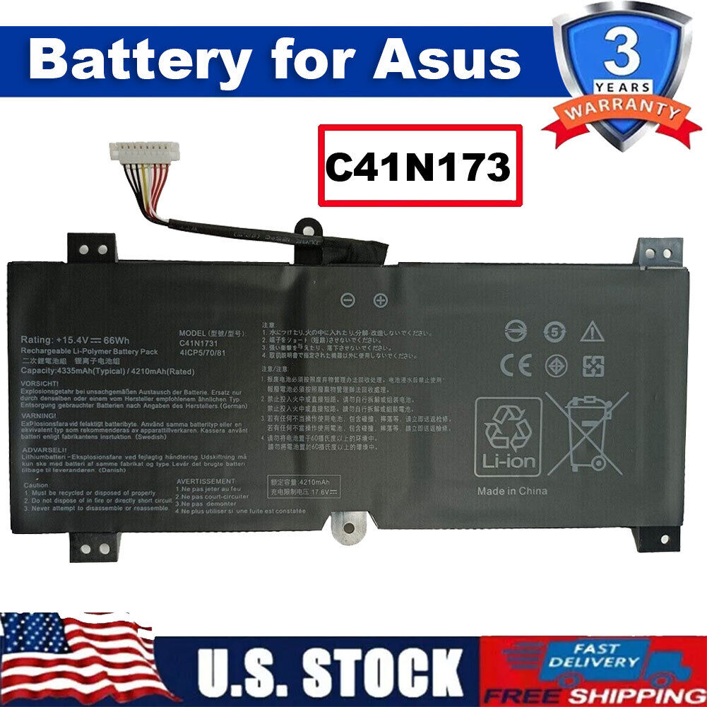 C41N1731 C41N1731-2 Battery for Asus ROG Strix GL504 GL504GM GL504GS G731 66Wh