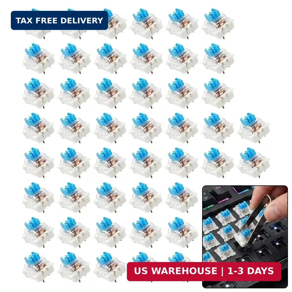 50 Pcs Mechanical Keyboard Switches, 3 Pin Clicky