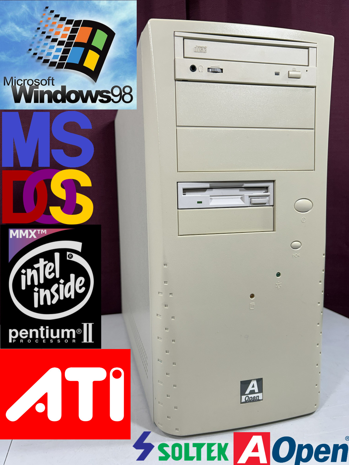 RESTORED Windows 98 / DOS Vintage Retro Classic Gaming PC ISA AGP PII