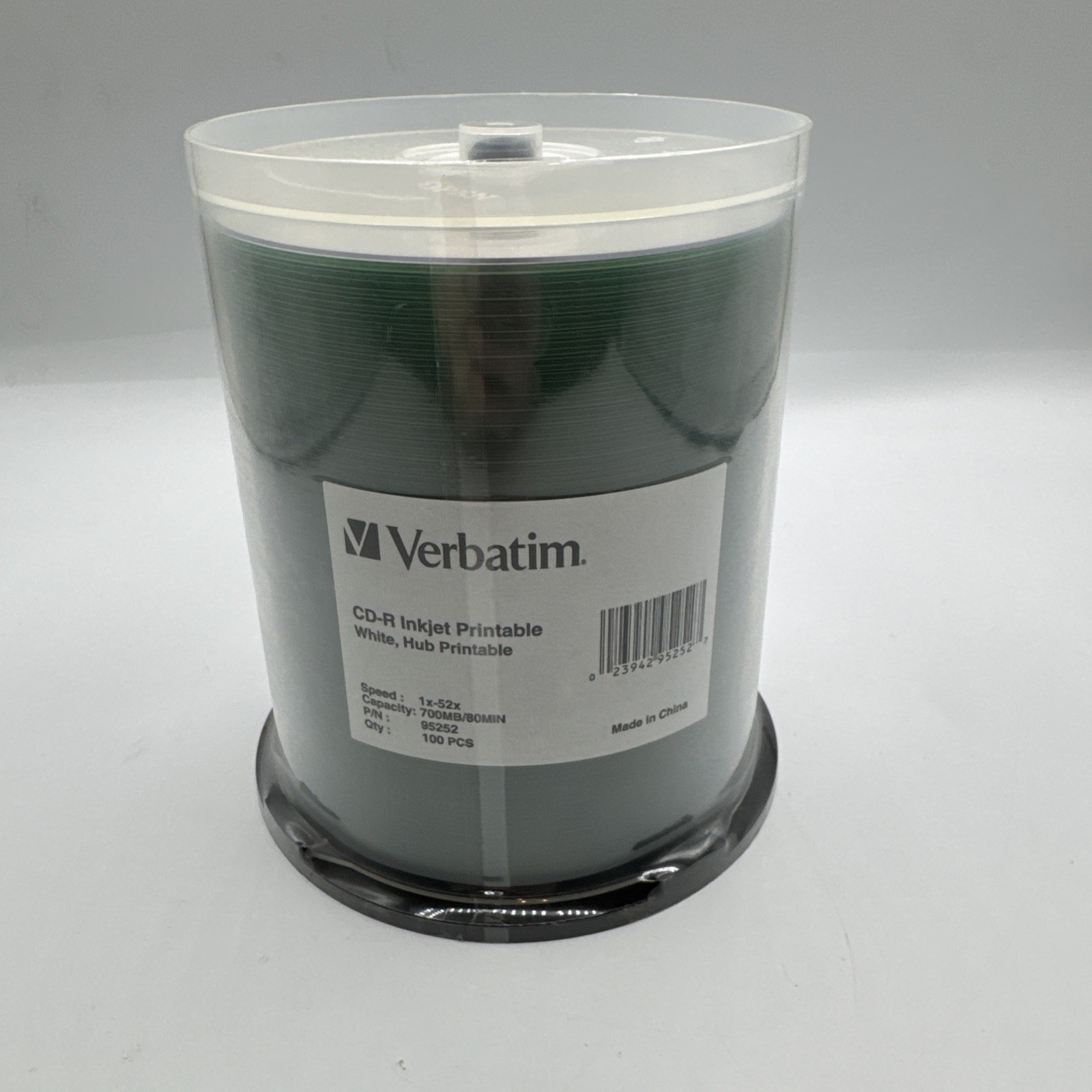 Verbatim CD-R 700MB 52X 80 minute 100 Pack Shiny Silver Spindle NEW Sealed 95252