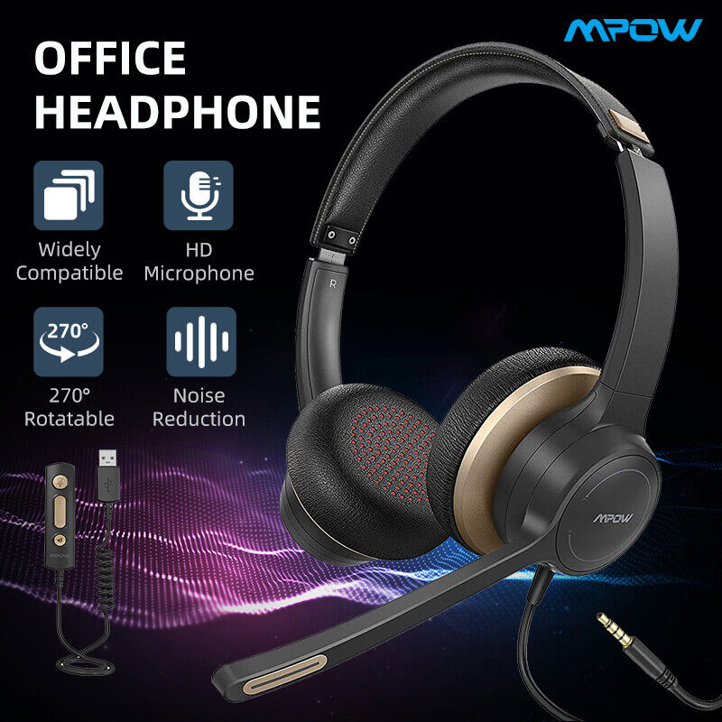 Mpow 328 Computer Headset 3.5mm / USB Wired Calling Headphones for PC Laptop Mac