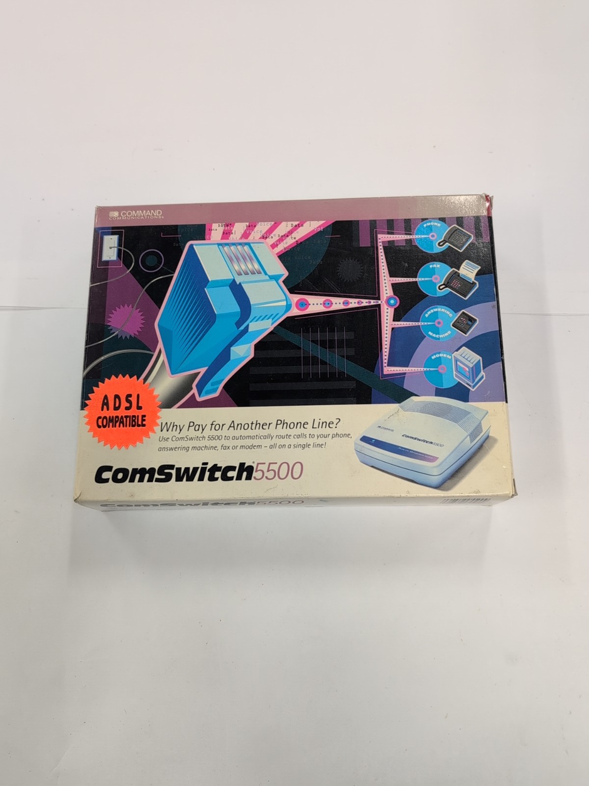 Vintage 1996 ComSwitch 5500 Automatic Phone Line Sharing Device BRAND NEW