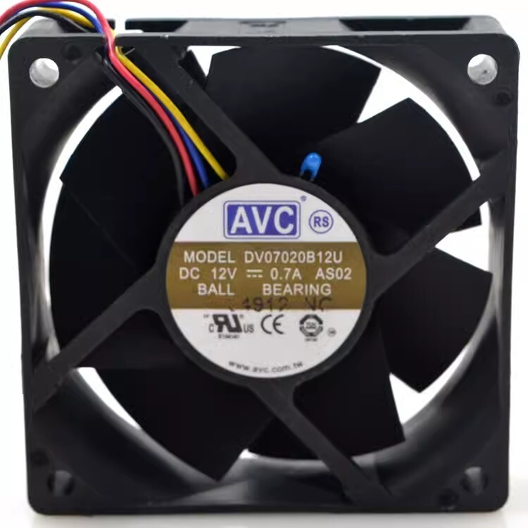 AVC DV07020B12U 7020 DC12V 0.7A 7CM 4-Wire PWM Dual Ball Cooling Fan