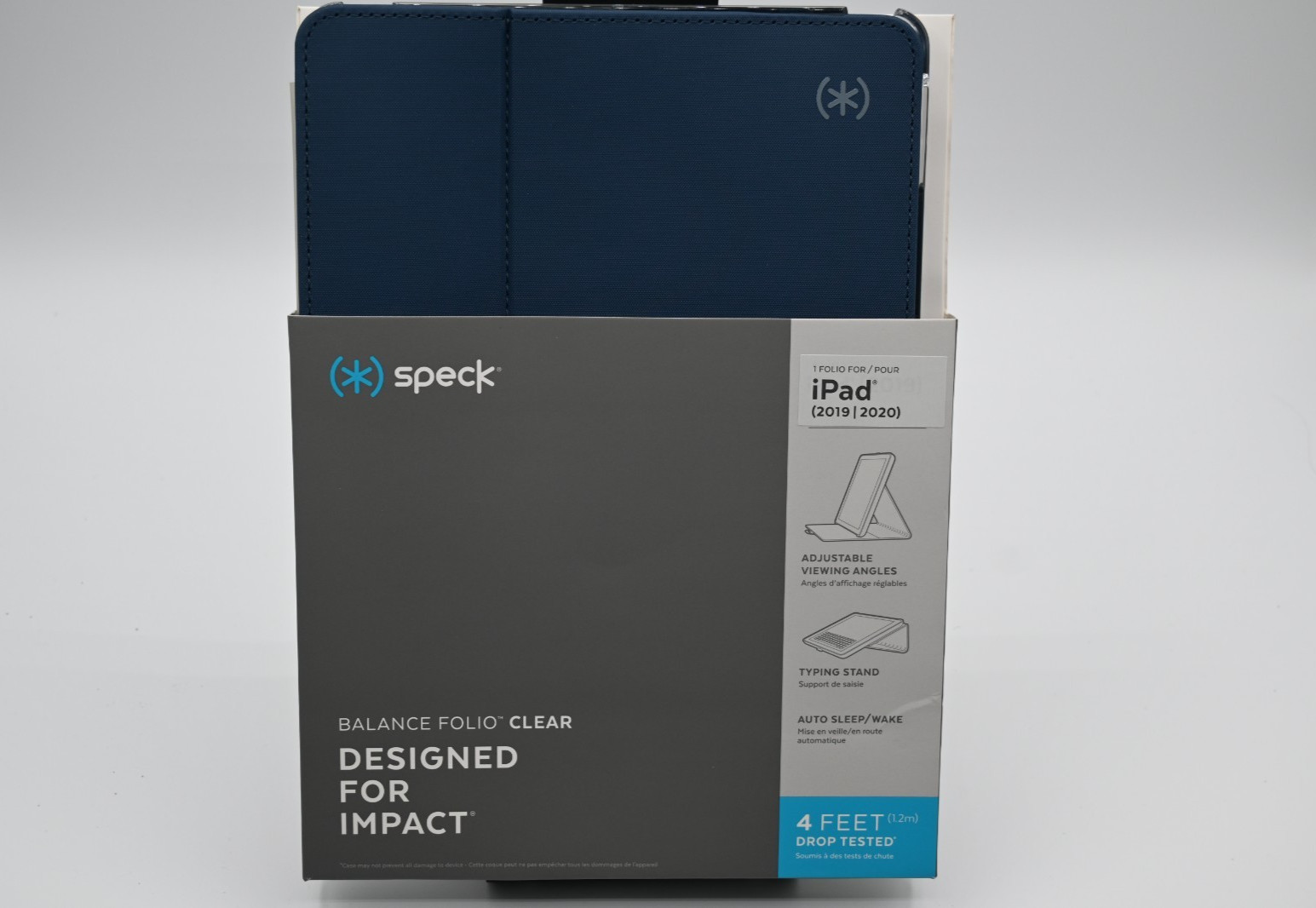 Speck Balance Folio 10.2" Apple iPad (7th Generation) Case | Color:Clear & Blue