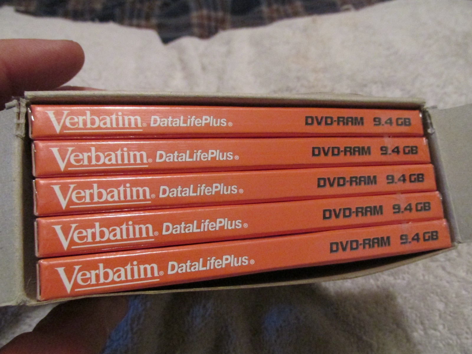 5 PACK SEALED Verbatim DVD-RAM Double Sided Type 4 rewritable 9.4GB DataLifePlus