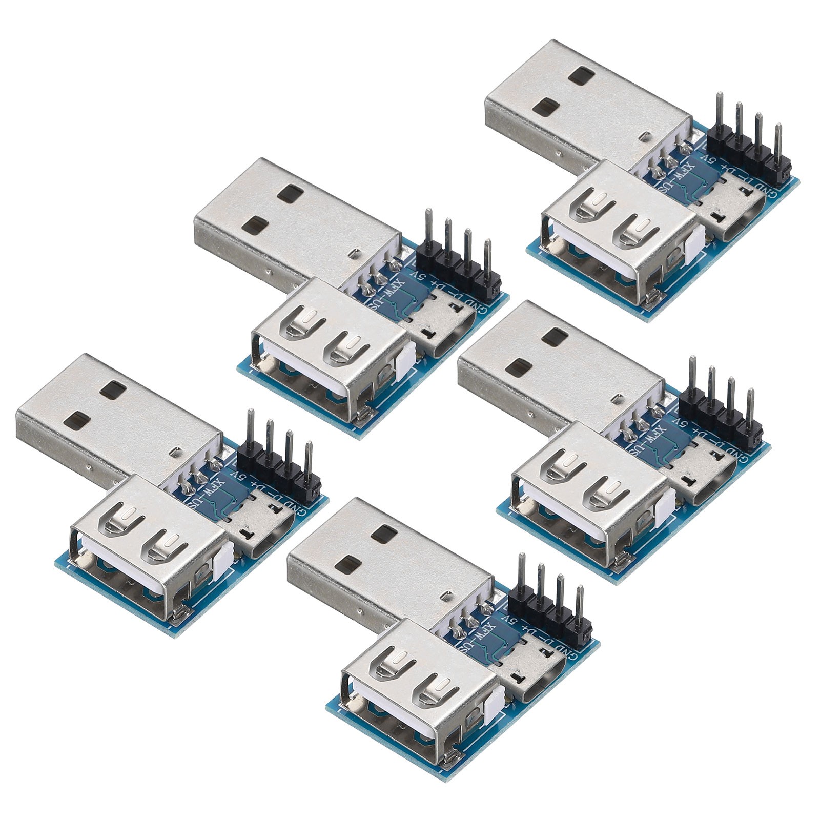 5 Pcs 4Pin USB Adapter Board  Micro Male to Female Adapter Board with Pin Header