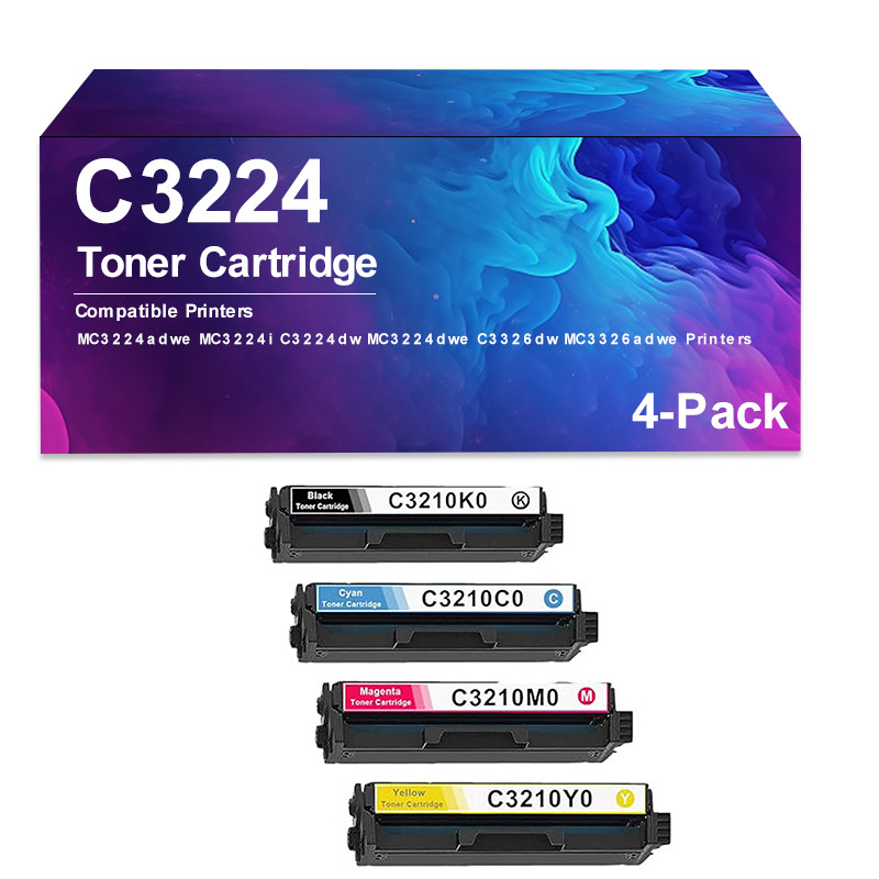 With Chip 4 Pack MC3224 MC3226 C3224 C3226 C3426 Toner Cartridge C3210K0 C3210C0