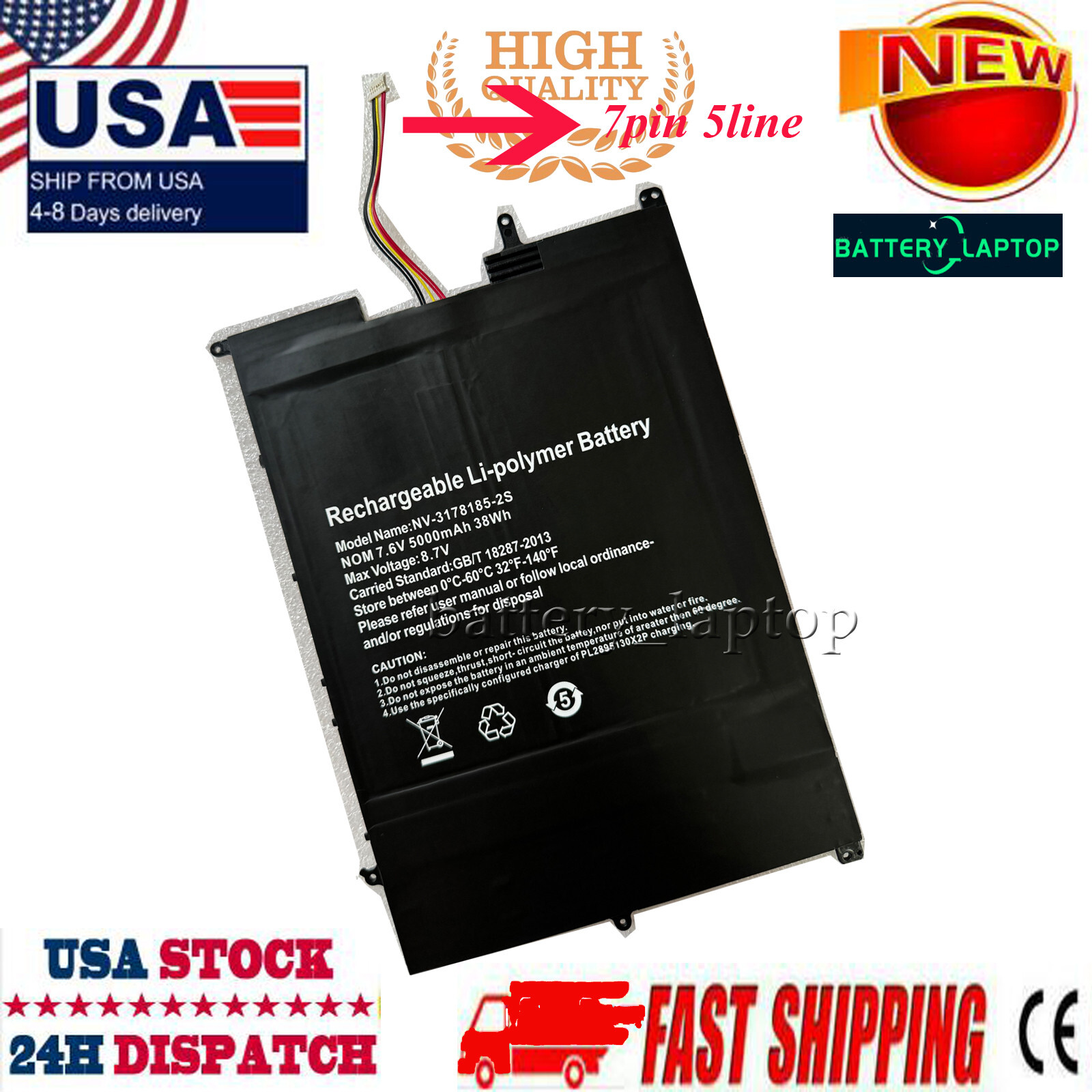 NV-3178185-2S Battery For Gateway GWTN141-1BL GWTN141-5BL GWTN141-5BK Series Tab