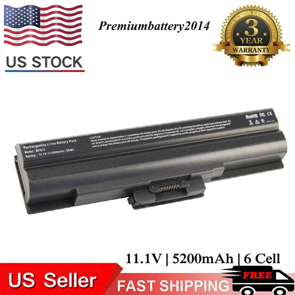 Battery for Sony VGP-BPS13/Q VGP-BPS13A/Q VGP-BPS13/S VGP-BPS13A/S 5200mAh 