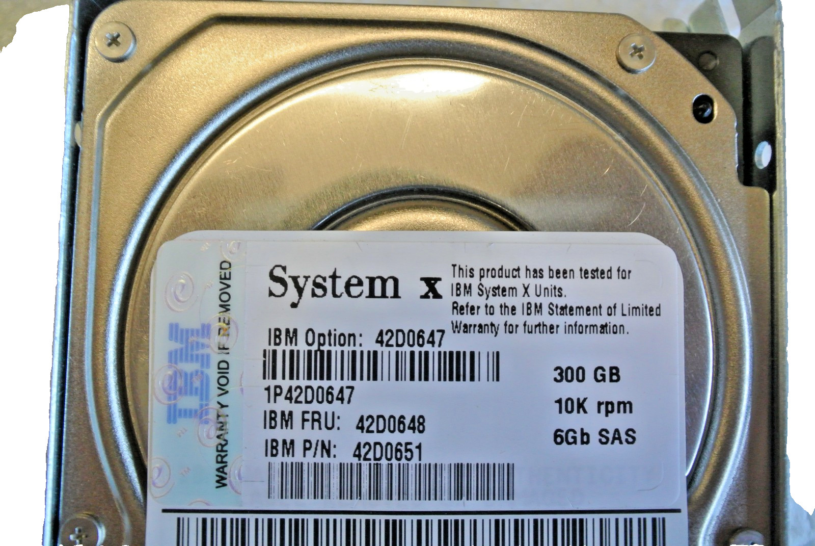 IBM 42D0648 42D0651 42D0647 300GB 10K 6GB 2.5" SAS HDD W/MSE TRAY