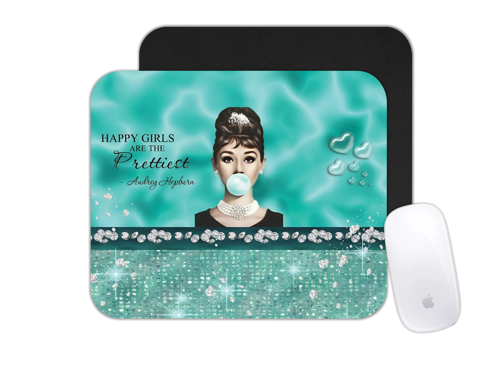Custom Mouse Pad Personalized Photo Office Desk Mat Audrey Hepburn Movie Quote
