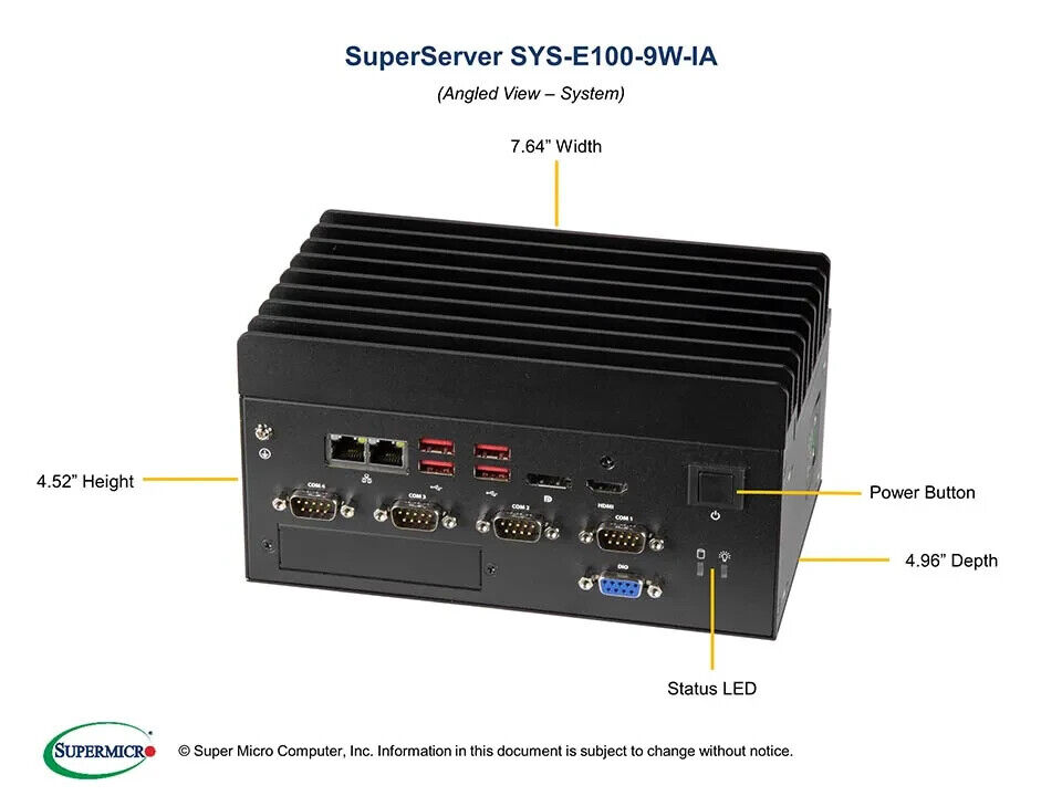 ✅*Authorized Partner* SupermicroSuperServer SYS-E100-9W-IA-C W/ (X11SWN-C-WOHS)