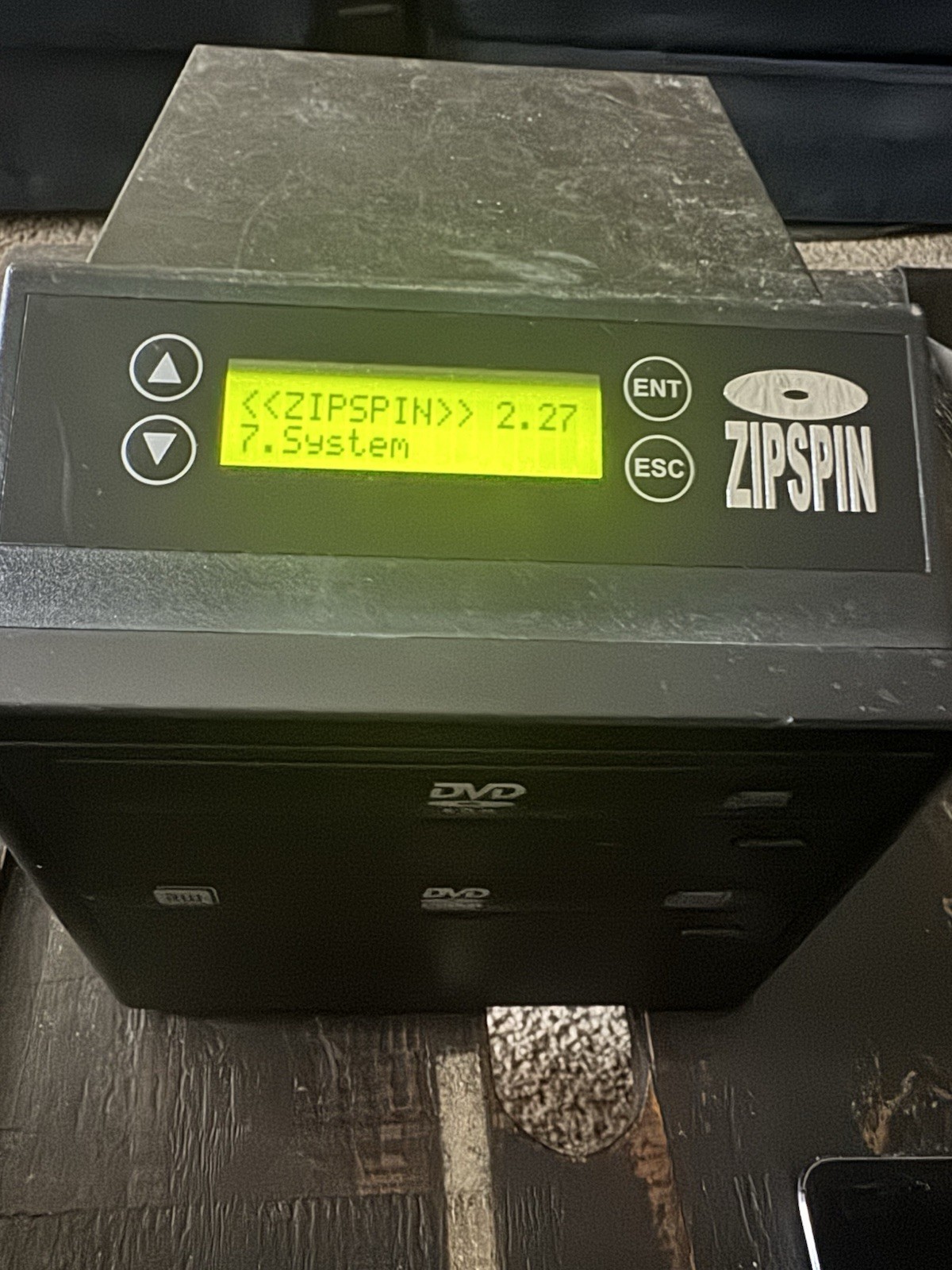 ZIPSPIN 7-Target DVD Duplicator Model 2.27 DVD-ROM DVD-RW Black High Capacity