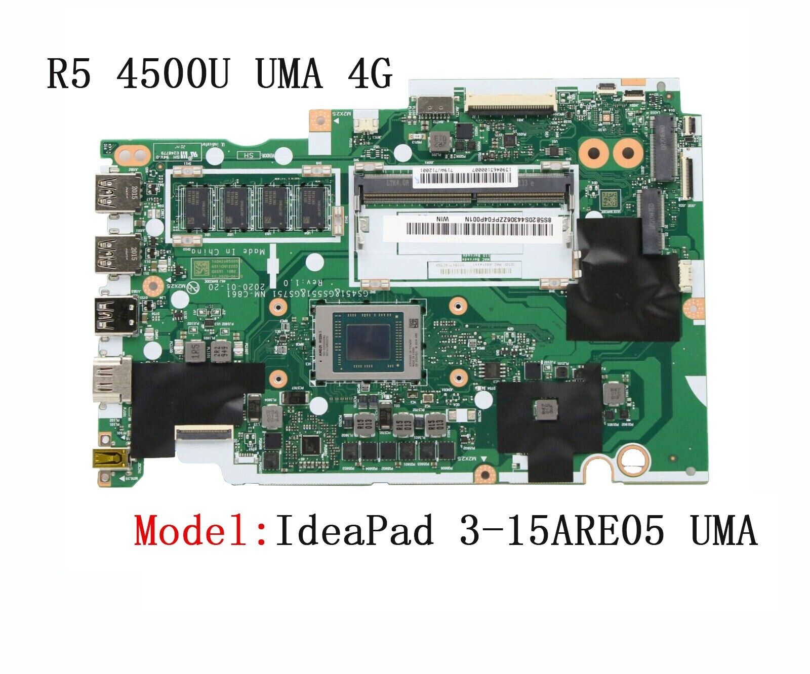 Motherboard For Lenovo IdeaPad 3-15ARE05 R5 4500U UMA 4G 5B20S44306 