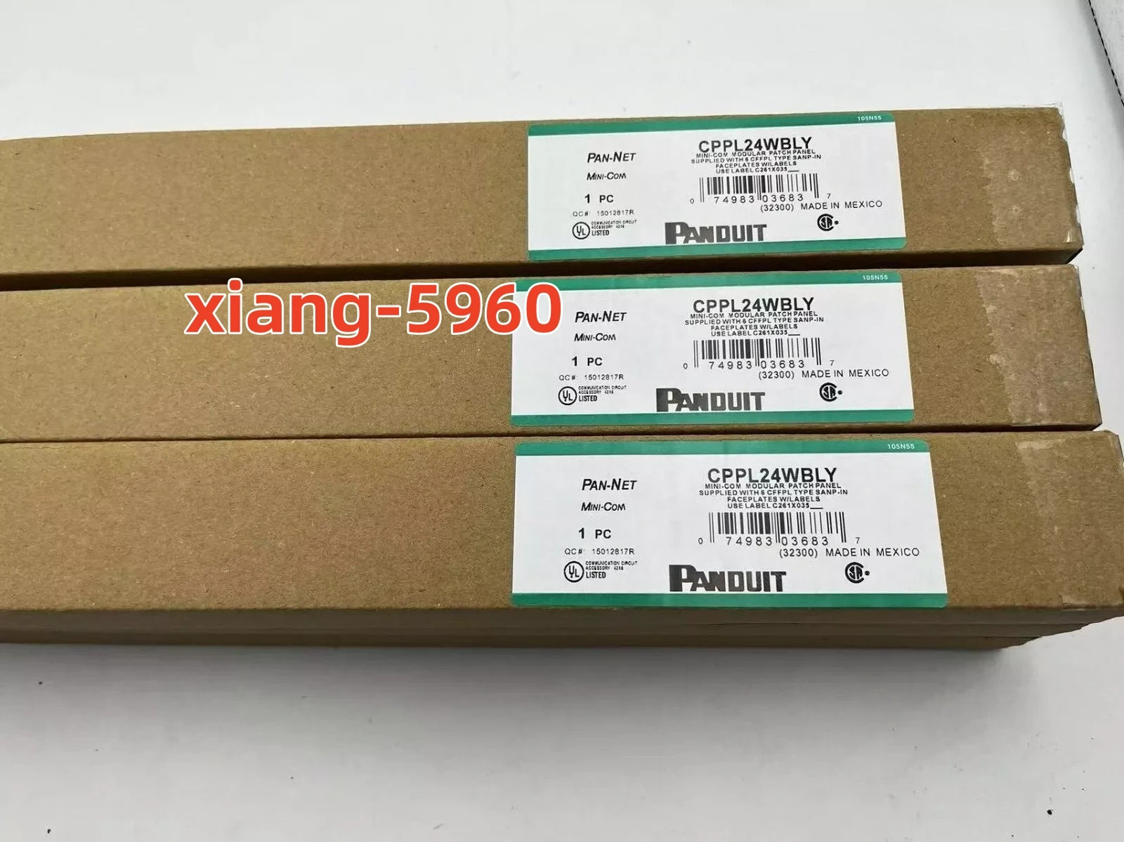 Panduit CPP24/LA24WBLY Mini-Com 24 Port Angled Modular Patch Panel Port 1 RU BL