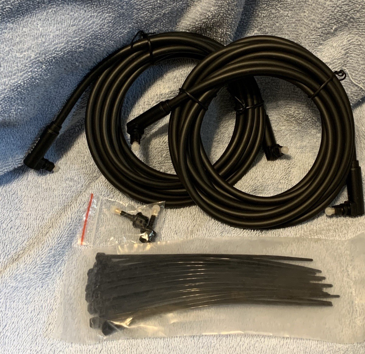 90 Degree Optical Audio Cable 10ft/3M, Both Ends Right Angle Toslink 2pk NEW