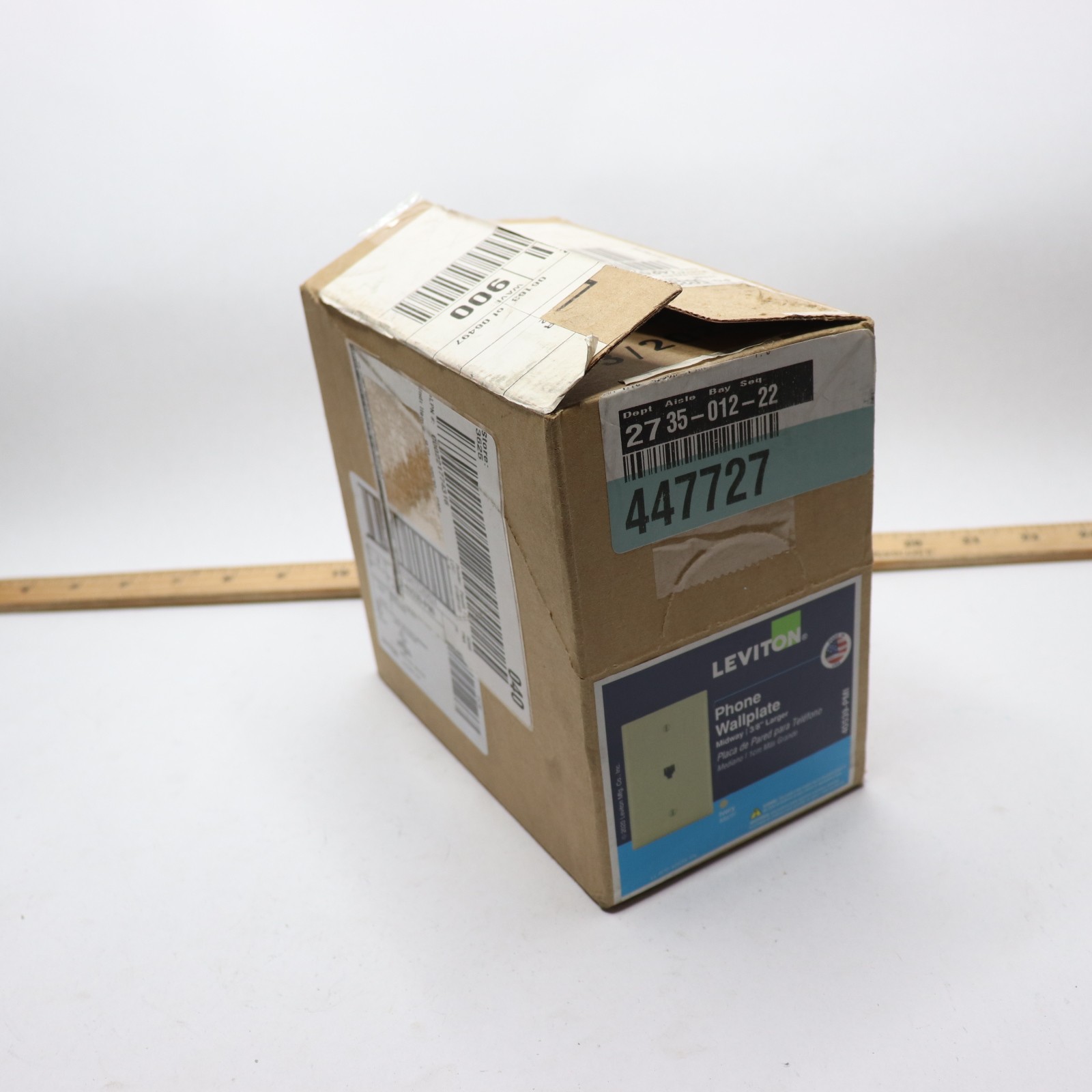 (8-Pk) Leviton Midsize Telephone Wall Jack 6P4C Ivory R70-40539-PMI