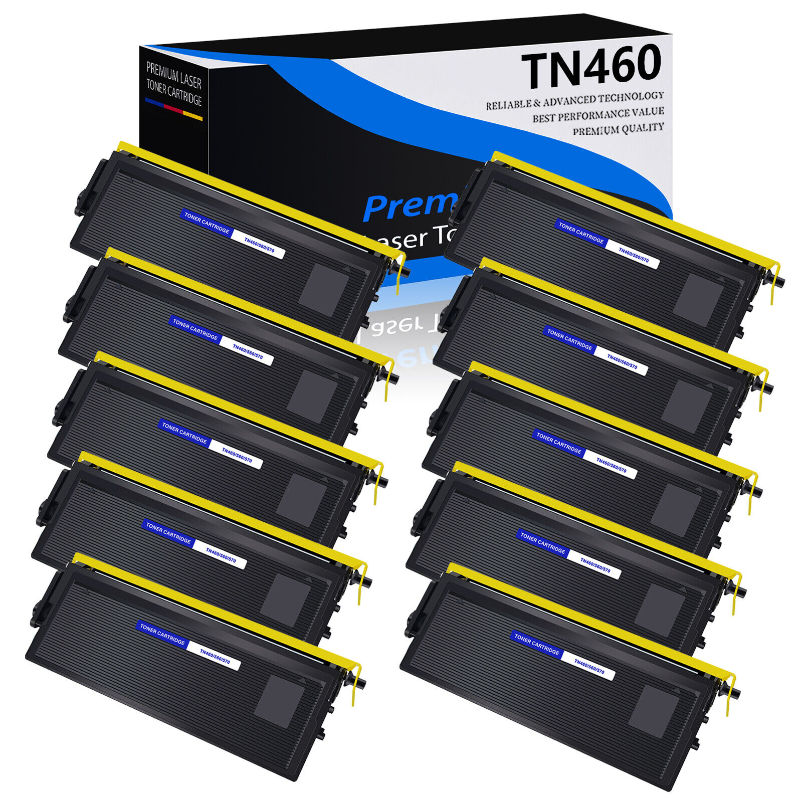 10PK TN460 Toner Cartridge For Brother TN-460 MFC-9700 MFC-9750 MFC-9800 9850