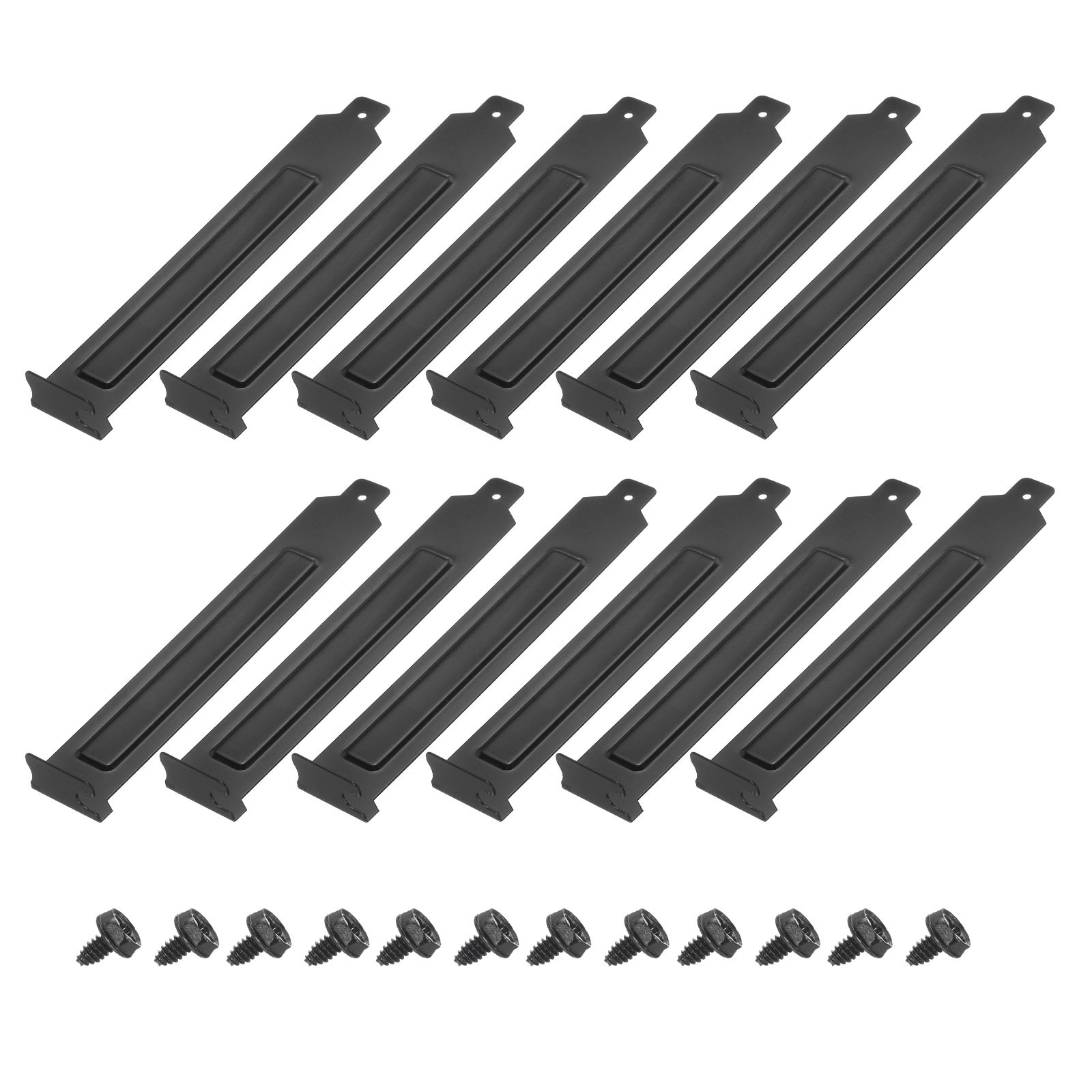 12PCS Black PCI Slot Cover Dust Filter Ventilation Deflector