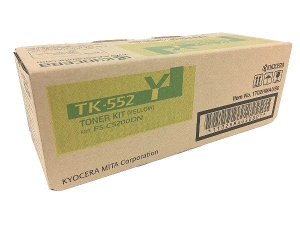 Original Kyocera TK-552Y Yellow Toner. New Sealed Toner, We Ship Fast