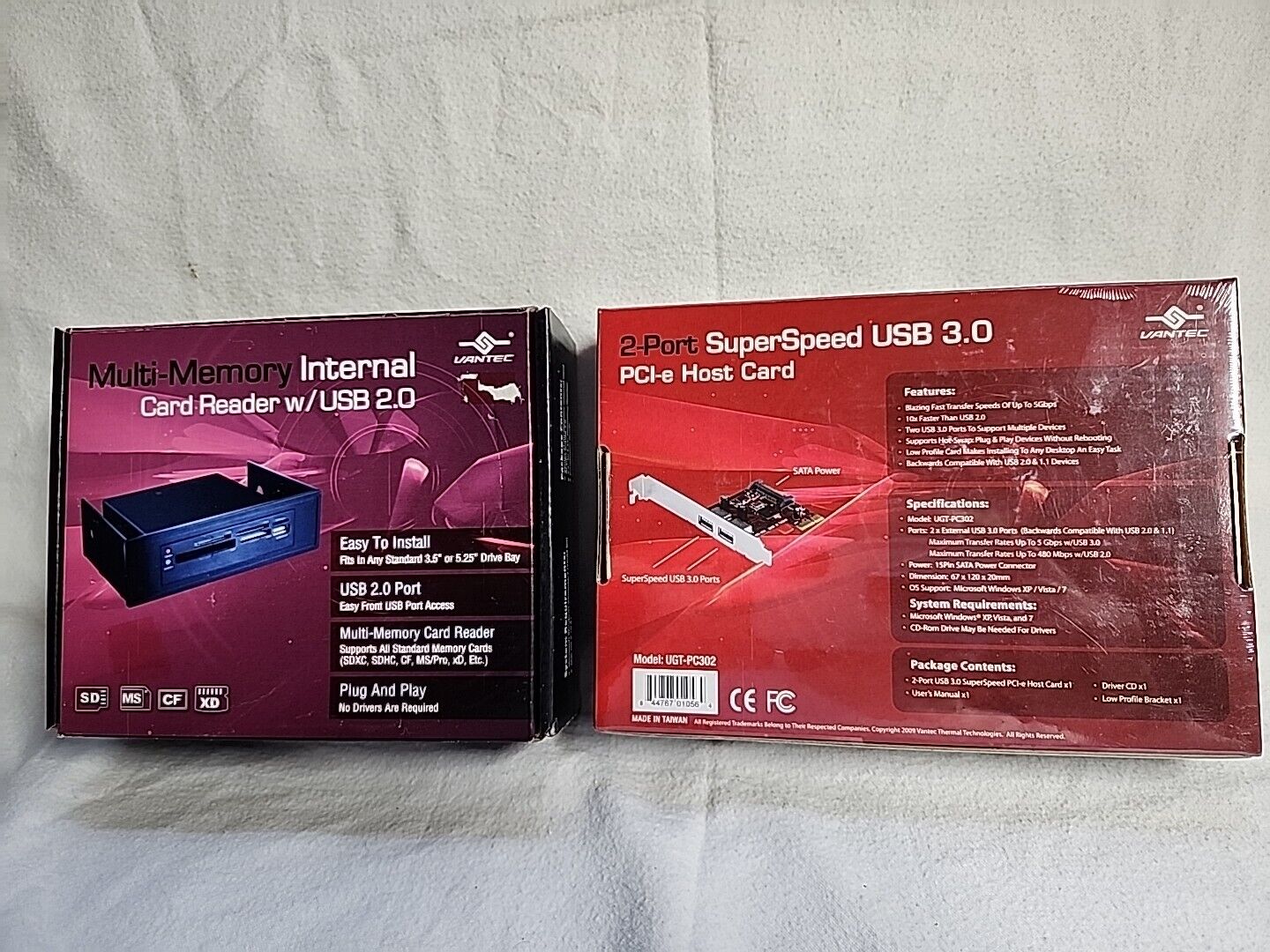 Mutli MemCard Reader w/ USB 2.0 Black & 2 Port Super Speed USB 3.0 PCI-e Host Cd