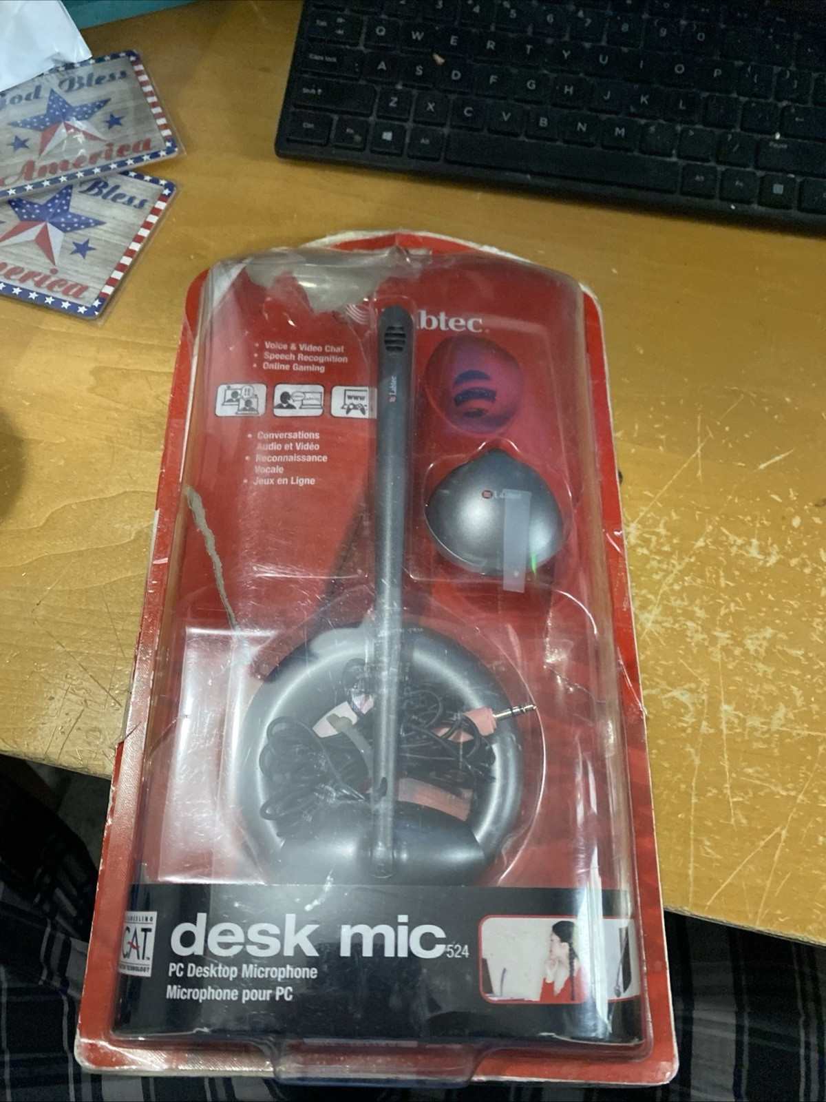 Labtec PC Microphone 980192-1403 for Computer Gaming Desk Mic, 3.5mm, Logitech