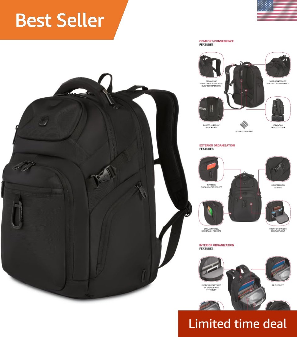 Endure ScanSmart 17" Laptop Backpack – Reflective Tech Backpack with ScanSmar...