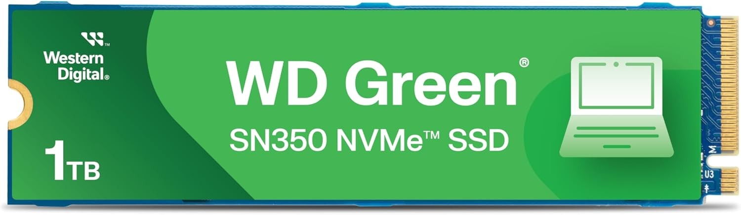 Western Digital 1TB WD Green SN350 NVMe Internal SSD Solid State Drive Gen3 PCIe