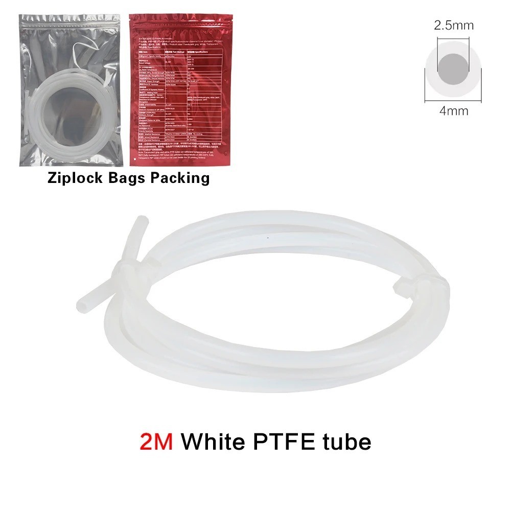 PTFE Tube 1.75mm Filament Guide 2.5mm ID 4mm OD 3D Printer