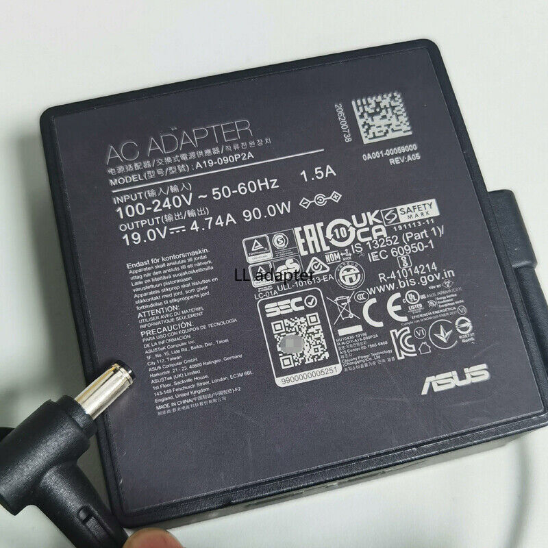 1PCS Genuine Asus Laptop AC Adapter A19-090P2A 19V 4.74A 90W Charger 4.5*3.0mm