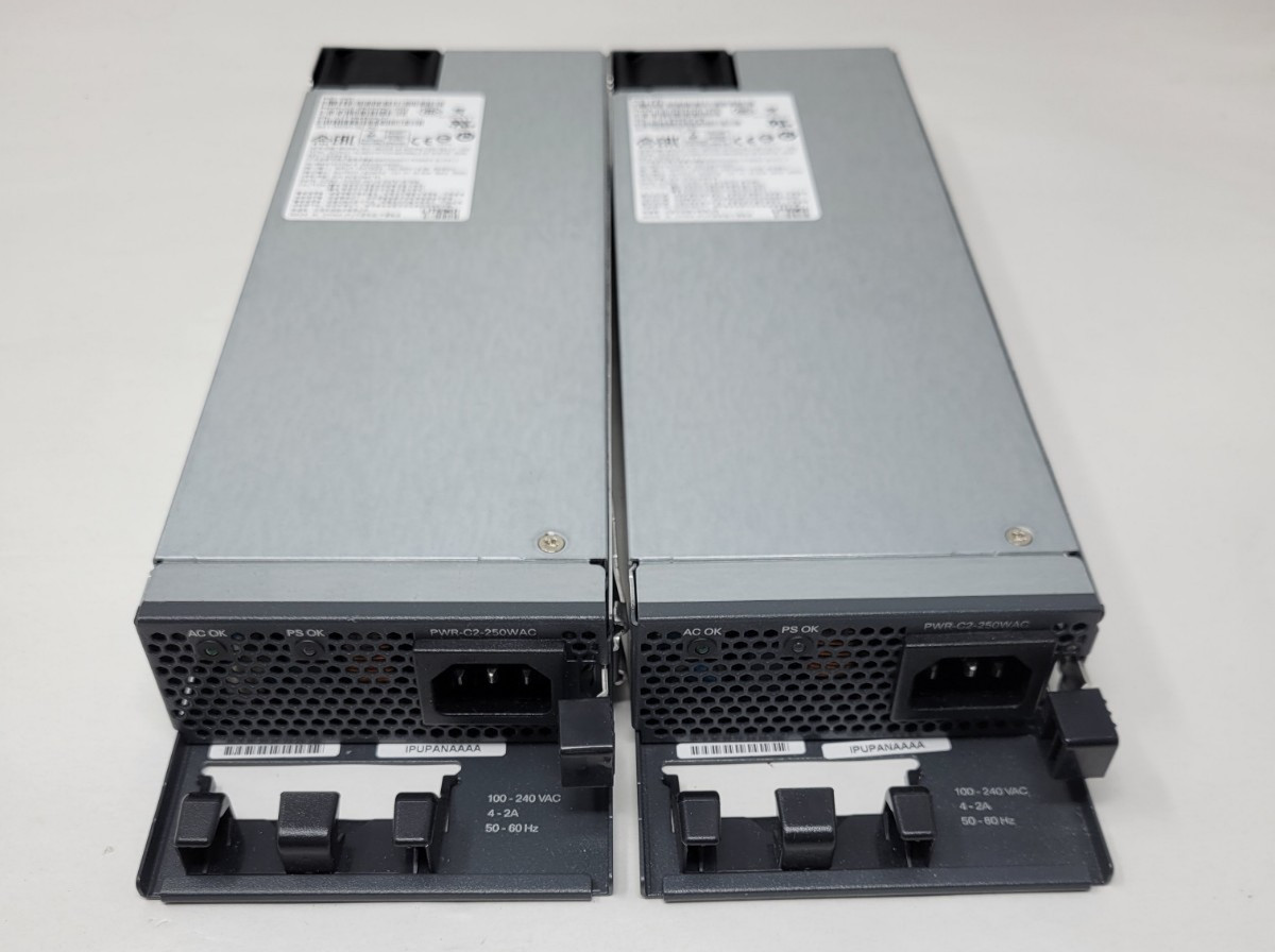 Lot of 2x Genuine Cisco PWR-C2-250WAC Power Supplies