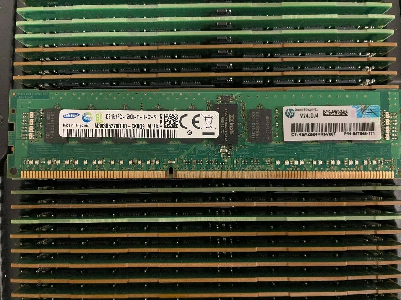 647873-B21 HP 4GB (1x4GB) PC3-12800R ECC Memory Kit 647648-171 SAMSUNG 