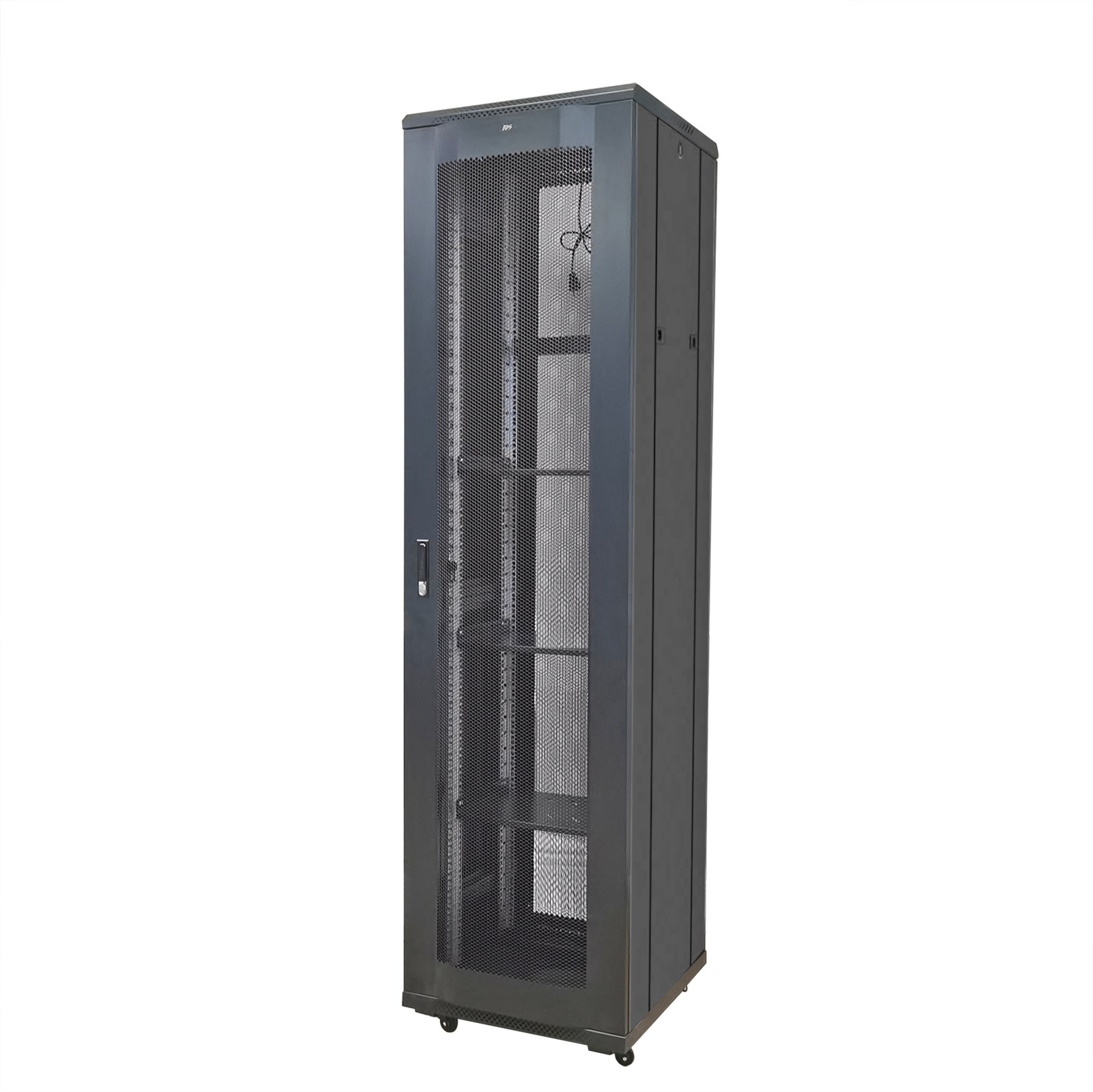 48U Server Cabinet Top Vented Rack 86.5x23.5x24.5" 2 Shelves AV Secure Storage