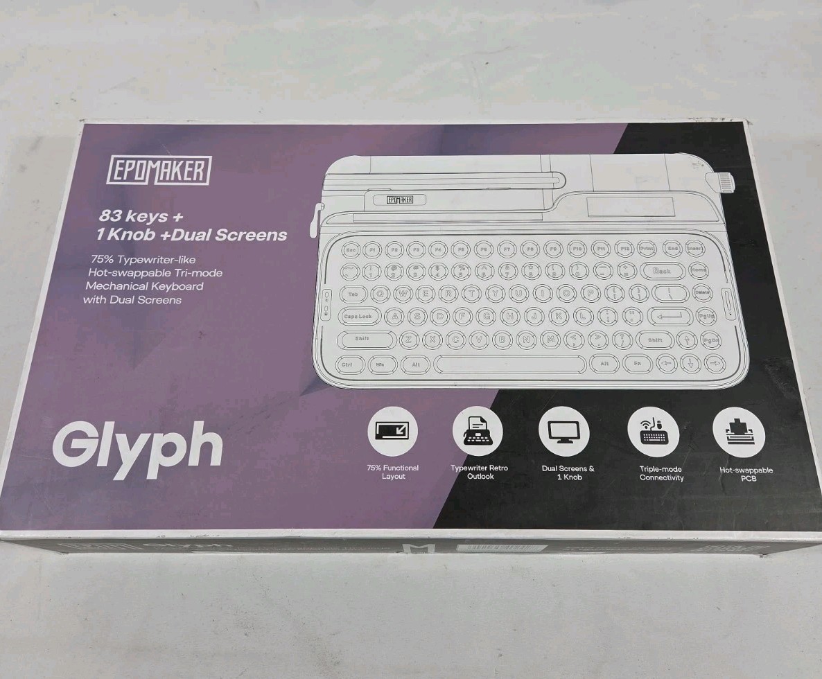 EPOMAKER Glyph Retro Typewriter-Style Tri-Mode Wireless Mechanical Keyboard 