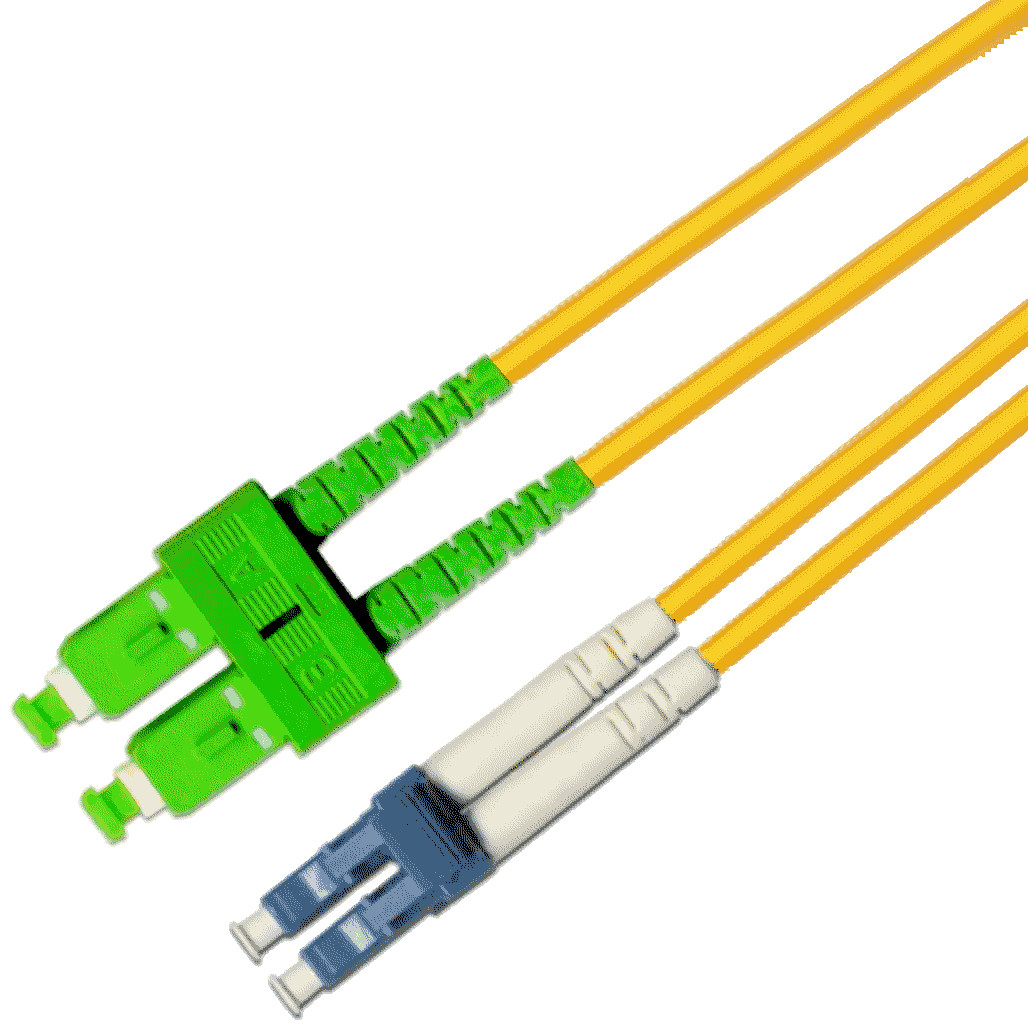 25 Meter SC/APC-LC/UPC Duplex Fiber Jumper