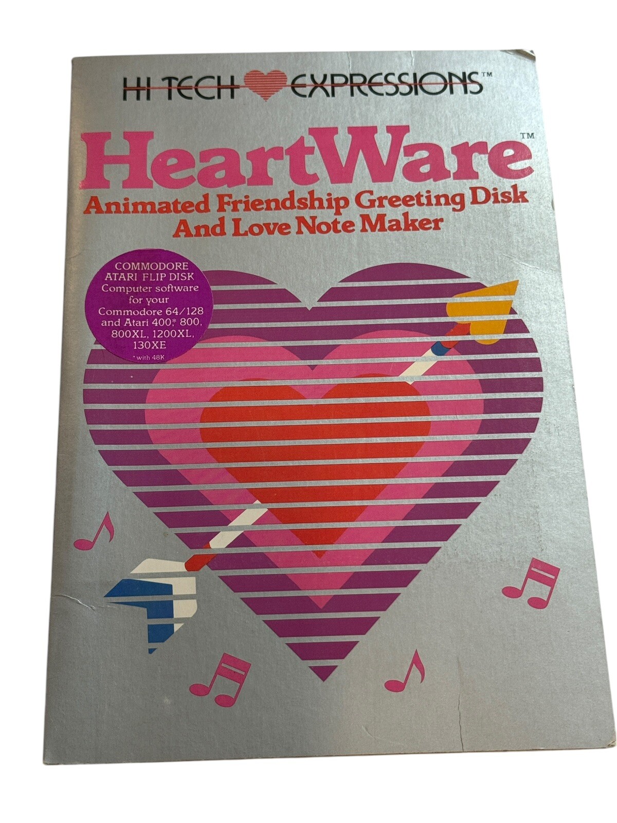 Heartware Note Maker Hi Tech Expressions 1986 Commodore Atari Flip Disk Tested