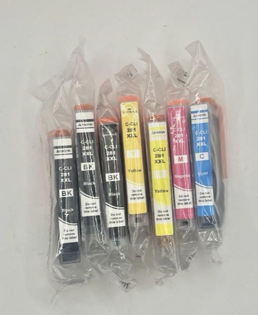 Ink for Canon PGI-280XXL CLI-281XXL PIXMA 3x Black 2x Yellow 1x Cyan 1x Magenta