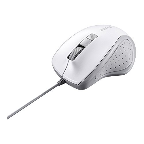 Buffalo BUFFALO Wired BlueLED Silent 5-Button Mouse White BSMBU308WHfrom JP