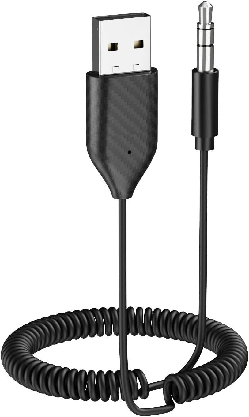 Aux to Bluetooth Adapter, BT5.2, Hands-Free Calls for Car/Speaker