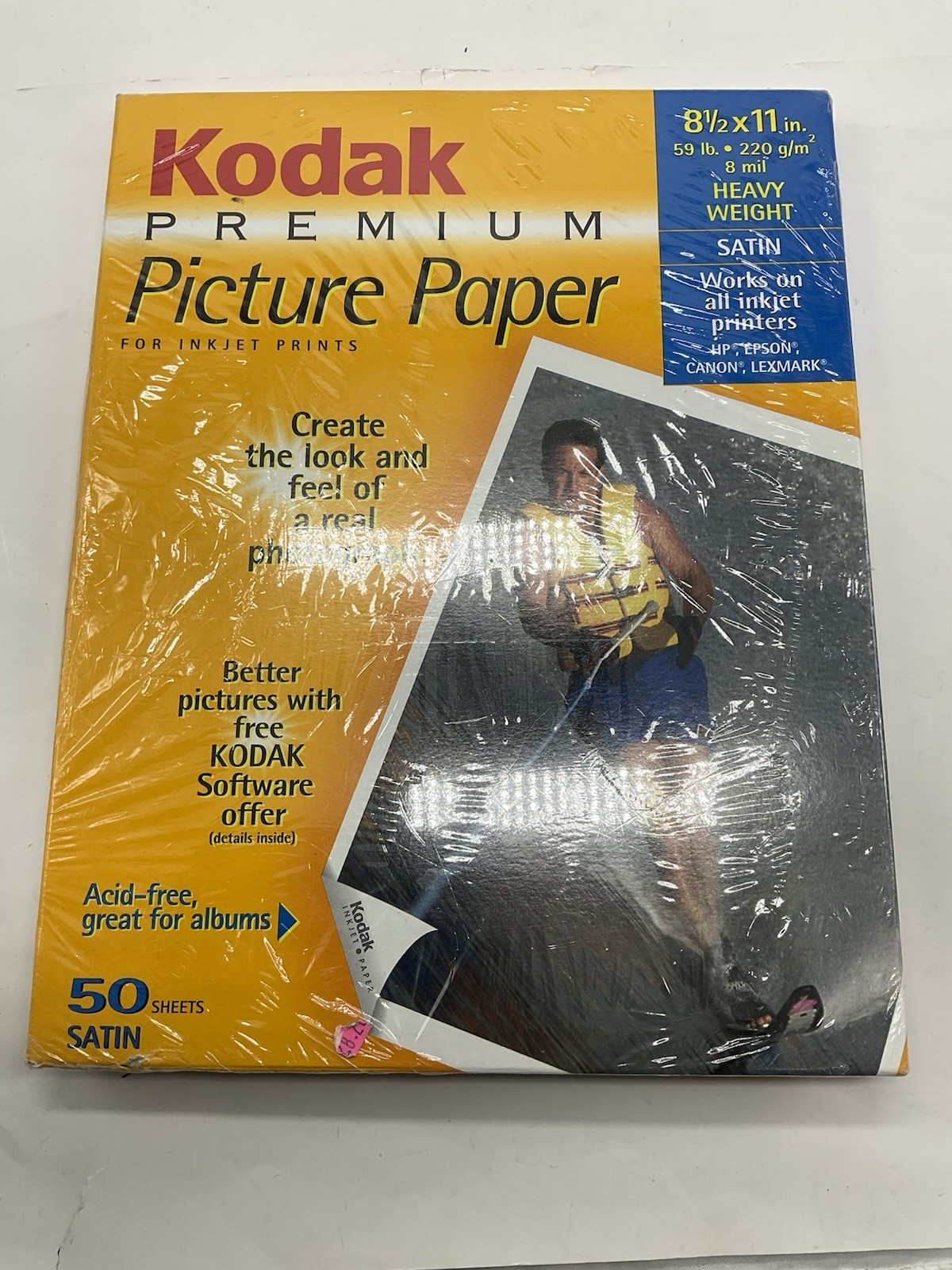 New Sealed Kodak Premium Inkjet Picture Paper Heavy Weight Satin 8 1/2" X 11" X2