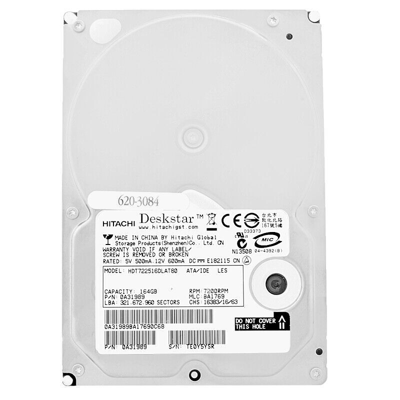 Hard Drive Hitachi HDT722516DLAT80 160GB 8Mb Cache 7200Rpm ATA-133 3.5"