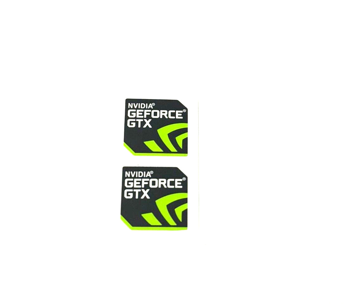 2 pcs NVIDIA GEFORCE GTX Sticker  Label Decal Case Badge 18mm x 18mm
