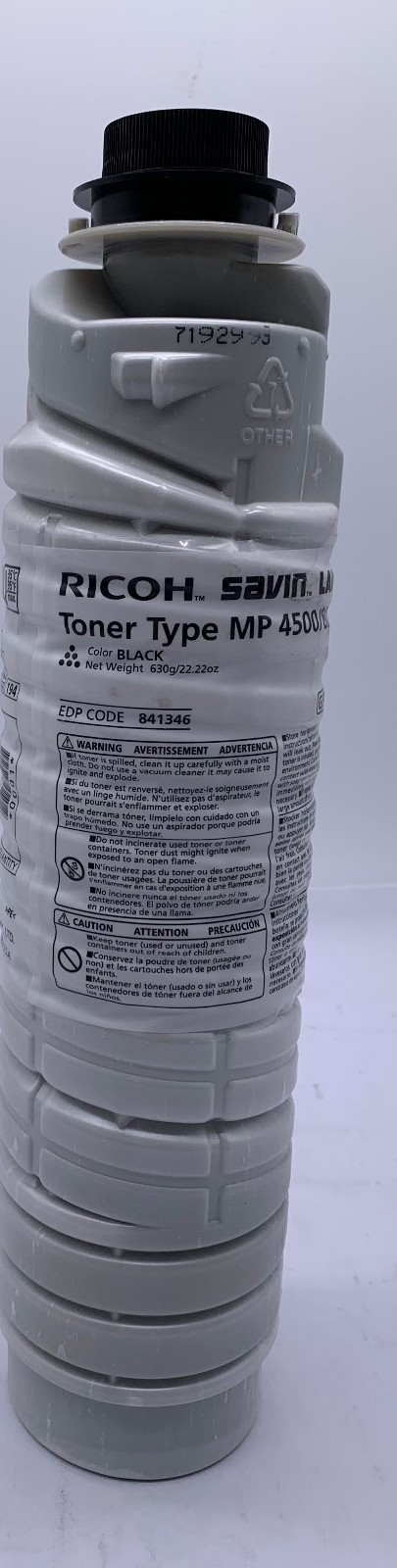 Genuine Ricoh 841346 (884922) Black Toner Cartridge, OEM