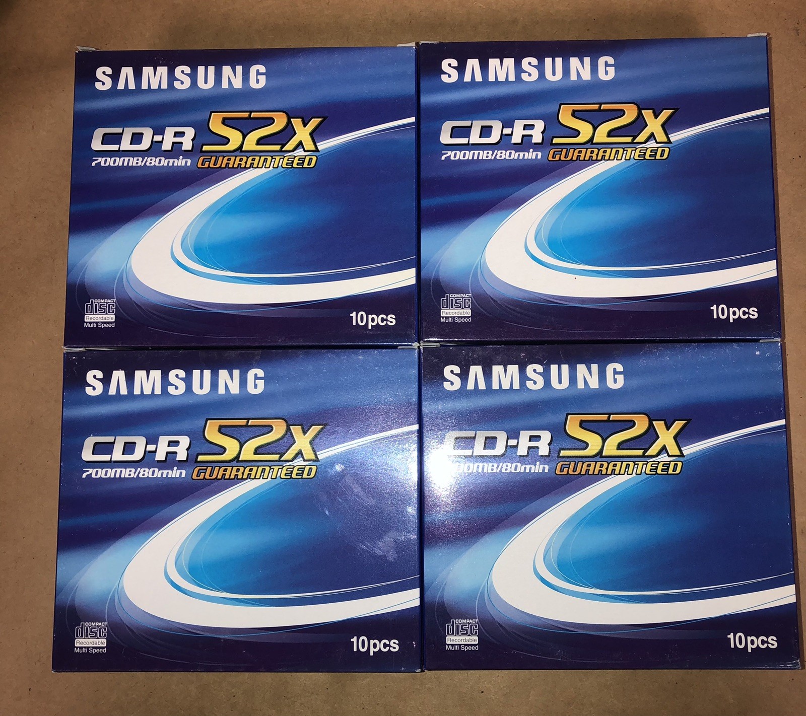 4 BOXES New Samsung CD-R 52X Recordable Muli Speed Discs 700mb/80Min (10Pcs x 4)