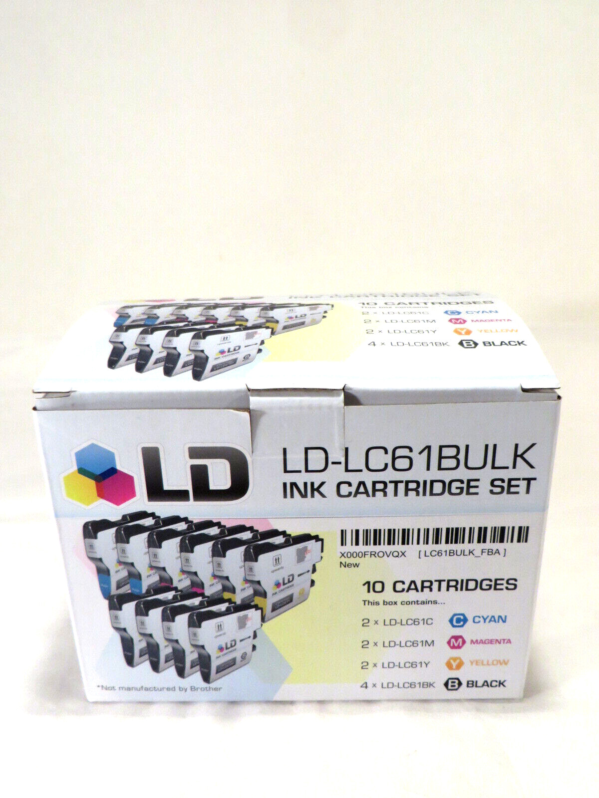 Ink Cartridge LD-LC61Bulk Set 10pk+2 Extra Sealed New