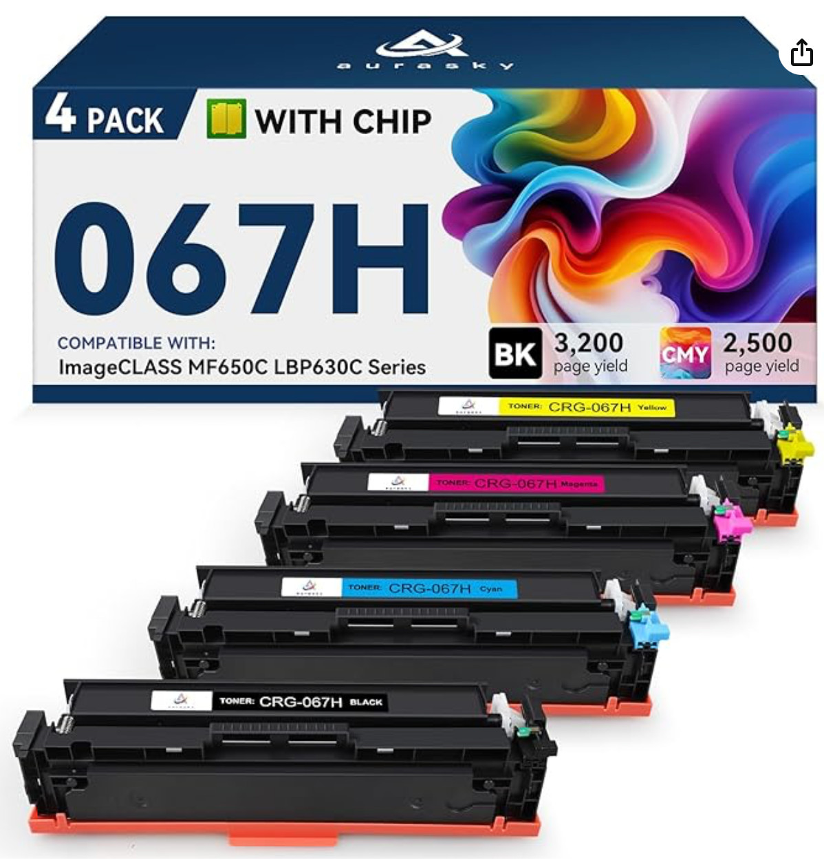 067H 067 High Capacity Compatible Toner Cartridges Replacement for Canon 067H 06